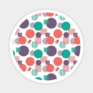 Colorful Squares and Circles Seamless Pattern 014#001 Magnet